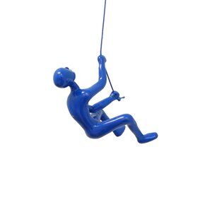 Climbing Man Home Decor Classic Wall-Art Sculpture | 1-Piece | Blue |